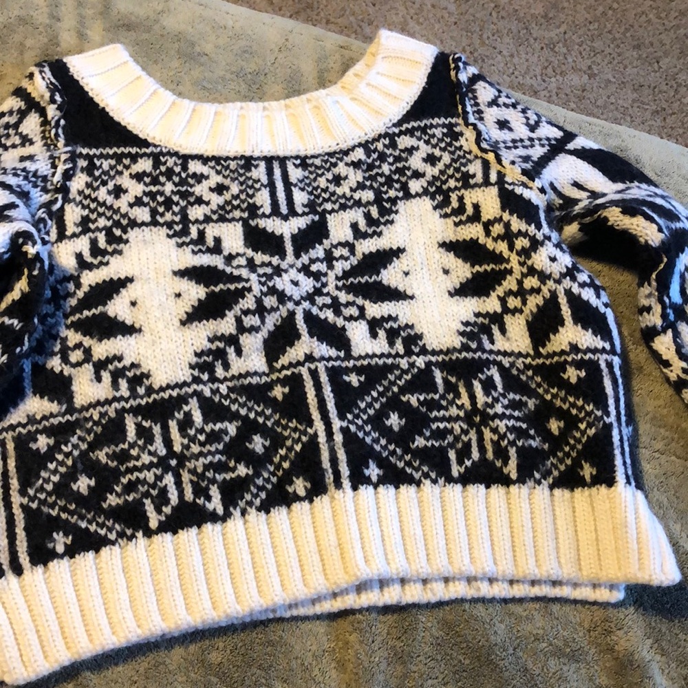 Free people black and white cropped sweater